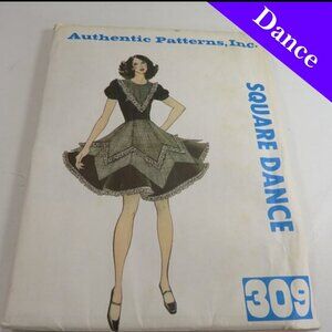 VTG Authenic Pattern Inc #309 Large Full Square Dancing Circle Skirt Pointed Hem